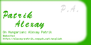 patrik alexay business card